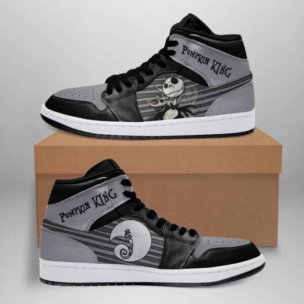 Tubopro Jack Skellington AJ1 High Sneakers Shoes For Men And Women - Image 2