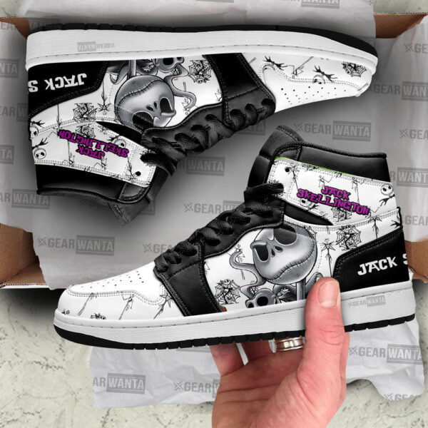 Tubopro Jack Skellington AJ1 High Sneakers Shoes For Men And Women - Image 2