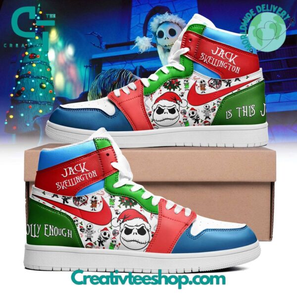 Tubopro Jack Skellington Is This Jolly Enough AJ1 High Sneakers Shoes For Men And Women
