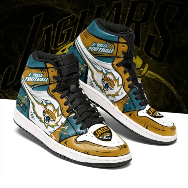 Tubopro Jacksonville Jaguars NFL AJ1 High Sneakers Shoes For Men And Women