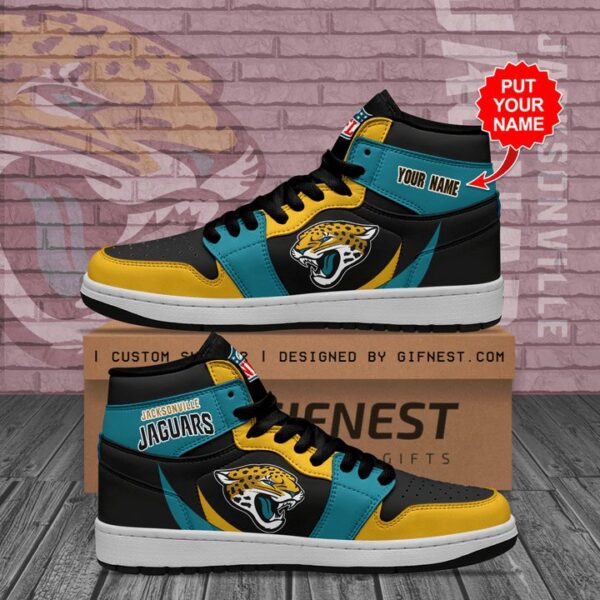 Tubopro Jacksonville Jaguars NFL AJ1 High Sneakers Shoes For Men And Women