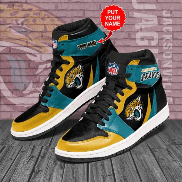 Tubopro Jacksonville Jaguars NFL AJ1 High Sneakers Shoes For Men And Women - Image 2