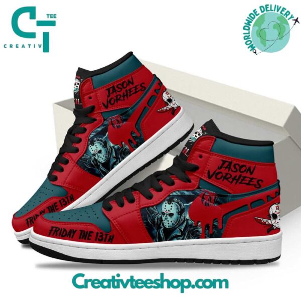 Tubopro Jason Voorhees AJ1 High Sneakers Shoes For Men And Women - Image 3