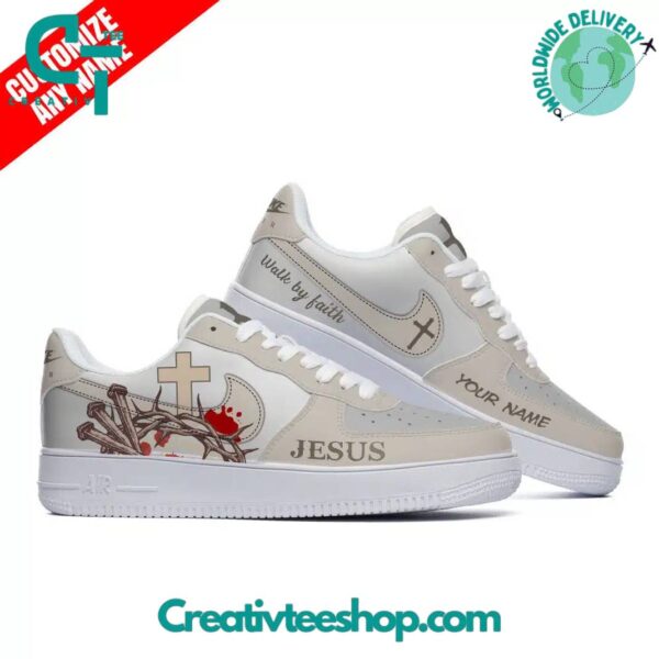 Tubopro Jesus Walk by Faith Air Low-Top Sneakers Shoes For Men And Women - Image 2