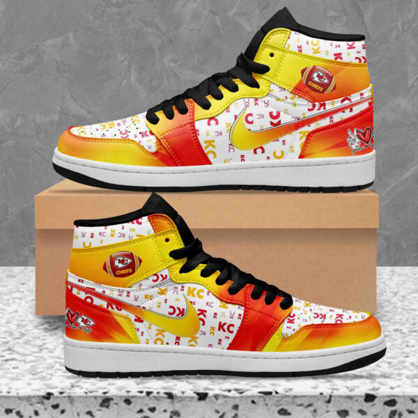 Tubopro Kansas City Chiefs AJ1 High Sneakers Shoes For Men And Women - Image 2