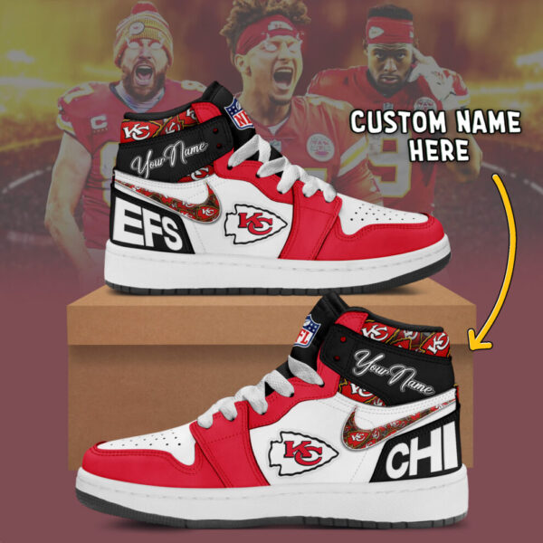 Tubopro Kansas City Chiefs AJ1 High Sneakers Shoes For Men And Women