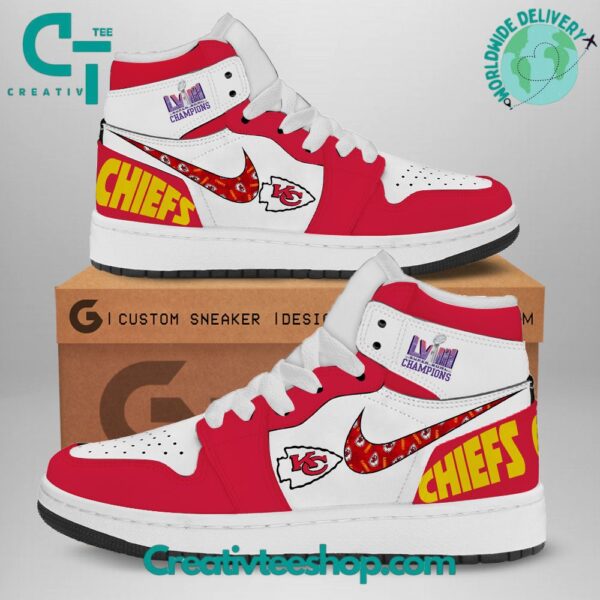 Tubopro Kansas City Chiefs AJ1 High Sneakers Shoes For Men And Women