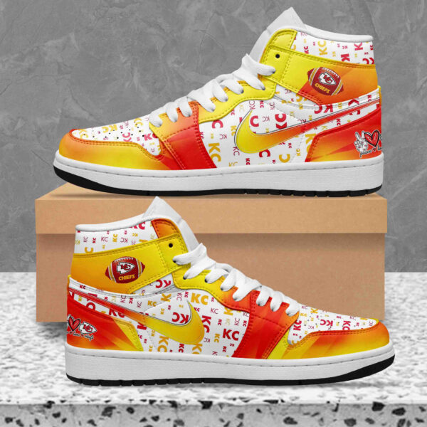 Tubopro Kansas City Chiefs AJ1 High Sneakers Shoes For Men And Women - Image 2