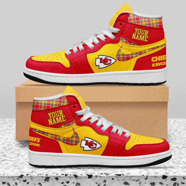 Tubopro Kansas City Chiefs AJ1 High Sneakers Shoes For Men And Women - Image 2