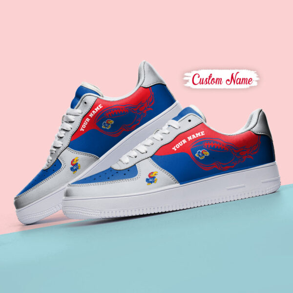 Tubopro Kansas Jayhawks NCAA Air Low-Top Sneakers Shoes For Men And Women - Image 4