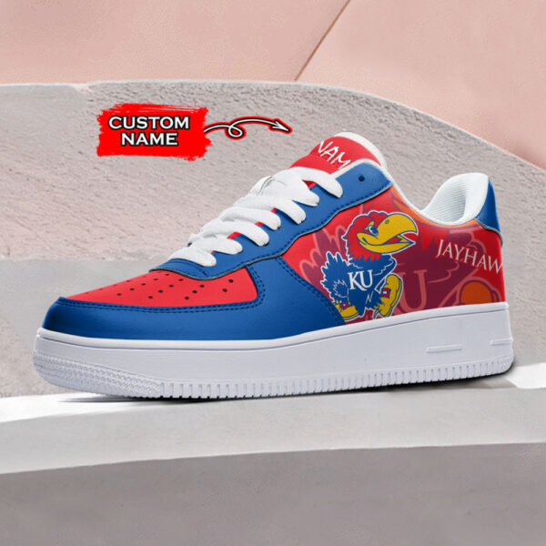 Tubopro Kansas Jayhawks NCAA Air Low-Top Sneakers Shoes For Men And Women - Image 2