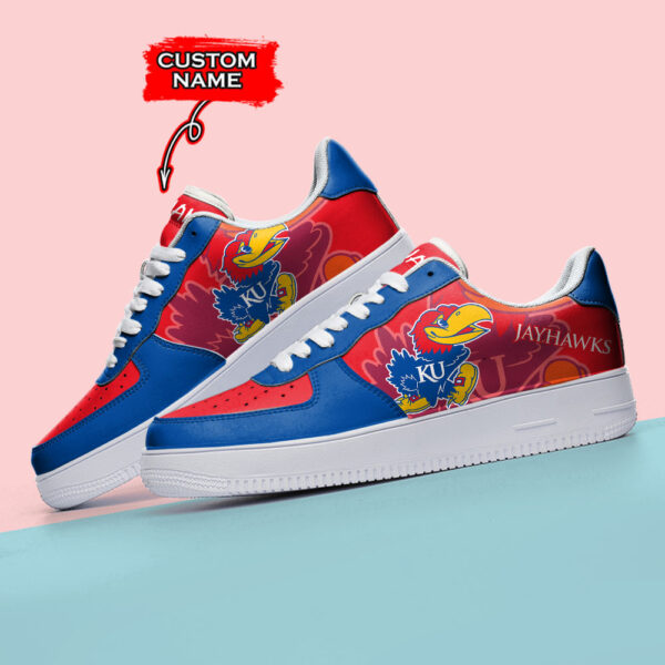 Tubopro Kansas Jayhawks NCAA Air Low-Top Sneakers Shoes For Men And Women - Image 3