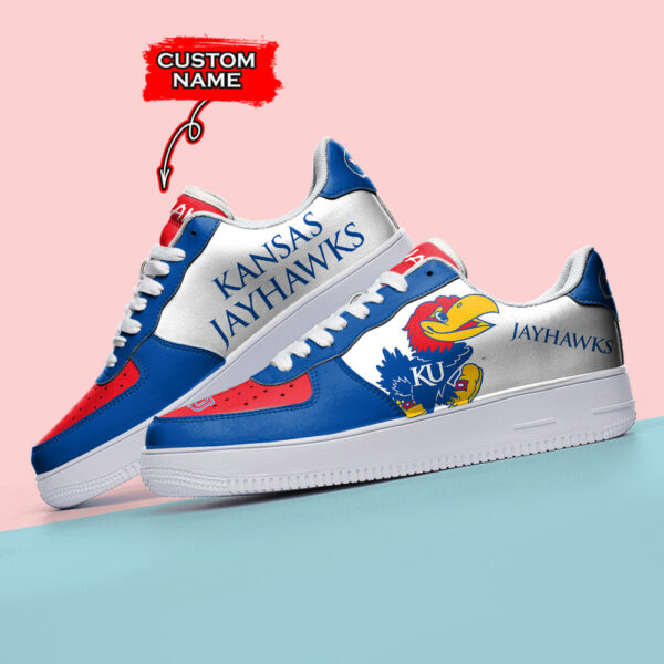Tubopro Kansas Jayhawks NCAA Air Low-Top Sneakers Shoes For Men And Women - Image 3