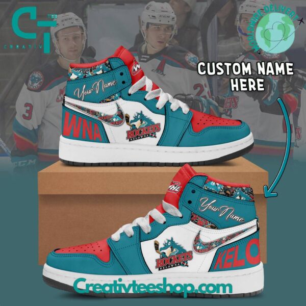 Tubopro Kelowna Rockets AJ1 High Sneakers Shoes For Men And Women