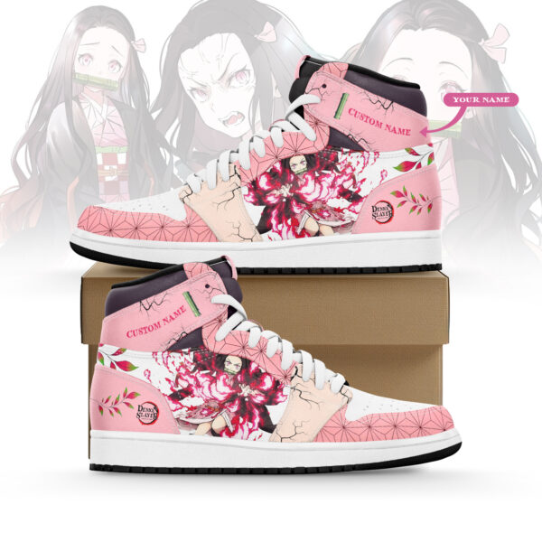 Tubopro Kimetsu No Yaiba x Kamado Nezuko AJ1 High Sneakers Shoes For Men And Women