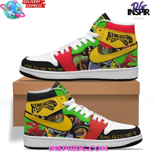 Tubopro King Gizzard & the Lizard Wizard AJ1 High Sneakers Shoes For Men And Women - Image 2