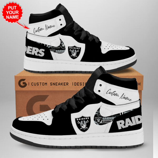 Tubopro Las Vegas Raiders AJ1 High Sneakers Shoes For Men And Women