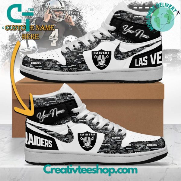 Tubopro Las Vegas Raiders AJ1 High Sneakers Shoes For Men And Women