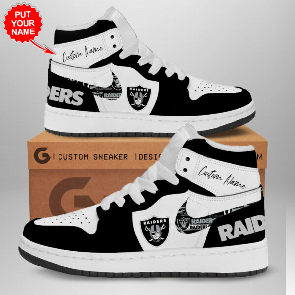 Tubopro Las Vegas Raiders AJ1 High Sneakers Shoes For Men And Women