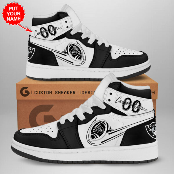 Tubopro Las Vegas Raiders AJ1 High Sneakers Shoes For Men And Women