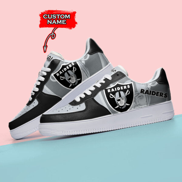 Tubopro Las Vegas Raiders NFL Air Low-Top Sneakers Shoes For Men And Women - Image 3