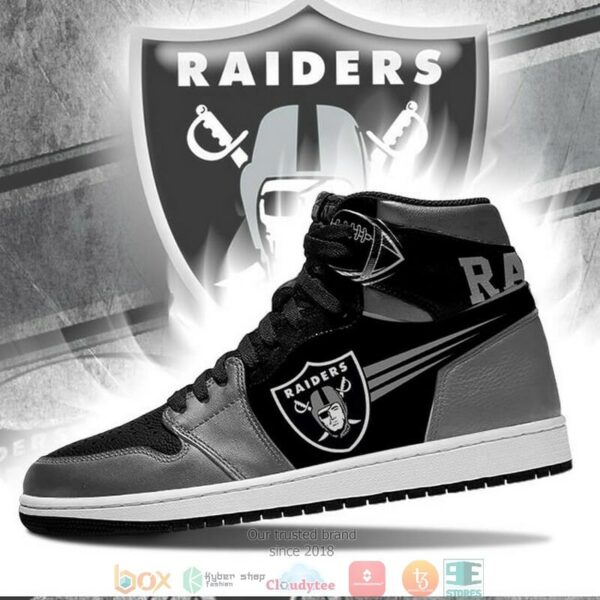 Tubopro Las Vegas Raiders NFL AJ1 High Sneakers Shoes For Men And Women - Image 3