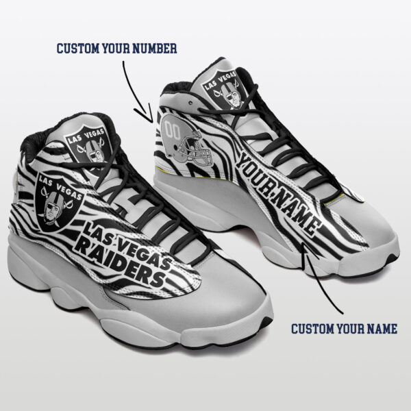 Tubopro Las Vegas Raiders NFL AJ13 Sneakers Shoes For Men And Women - Image 3