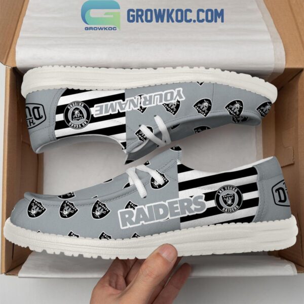 Tubopro Las Vegas Raiders Personalized Hey Dude Shoes For Men And Women