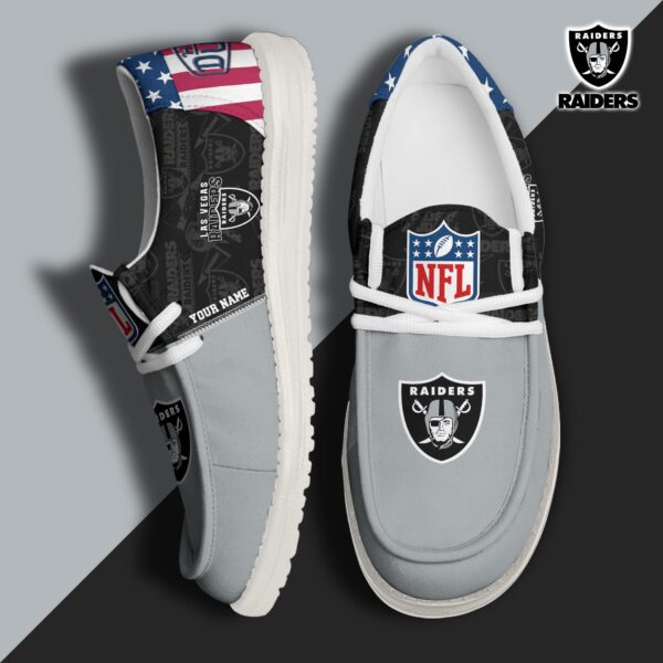 Tubopro Las Vegas Raiders Personalized Hey Dude Shoes For Men And Women