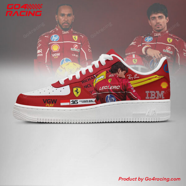 Tubopro Lewis Hamilton x Charles Leclerc  Ferrari Air Low-Top Sneakers Shoes For Men And Women - Image 2