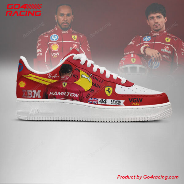 Tubopro Lewis Hamilton x Charles Leclerc  Ferrari Air Low-Top Sneakers Shoes For Men And Women - Image 3