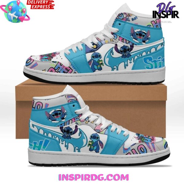 Tubopro Lilo & Stitch AJ1 High Sneakers Shoes For Men And Women - Image 2