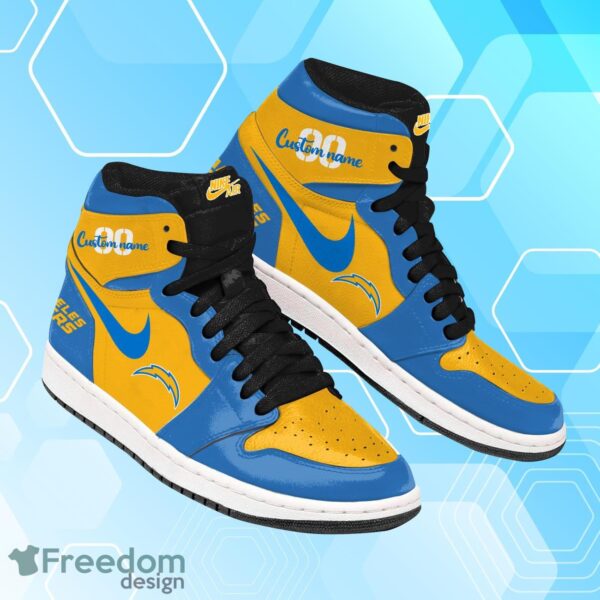 Tubopro Los Angeles Chargers AJ1 High Sneakers Shoes For Men And Women - Image 2