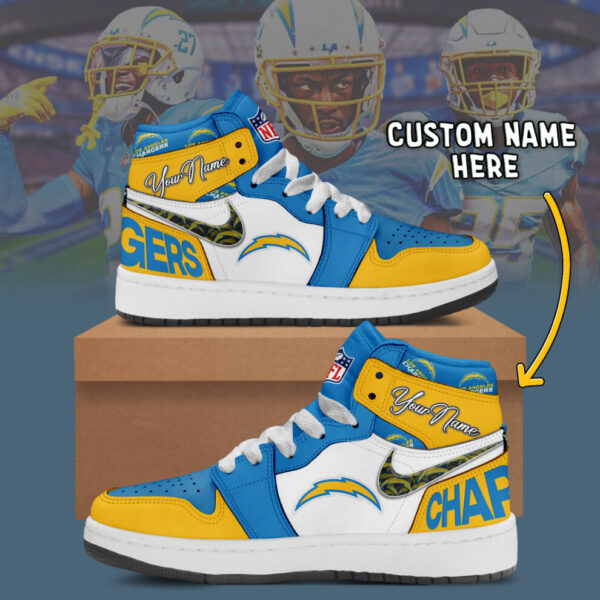 Tubopro Los Angeles Chargers AJ1 High Sneakers Shoes For Men And Women