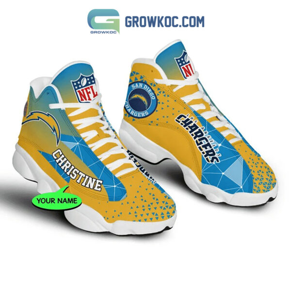 Tubopro Los Angeles Chargers AJ13 Sneakers Shoes For Men And Women - Image 2