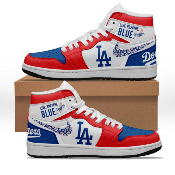 Tubopro Los Angeles Dodgers AJ1 High Sneakers Shoes For Men And Women - Image 2