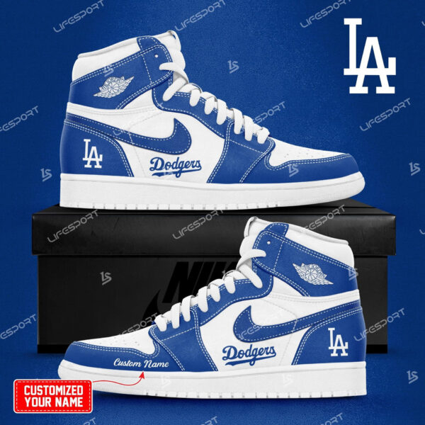 Tubopro Los Angeles Dodgers AJ1 High Sneakers Shoes For Men And Women