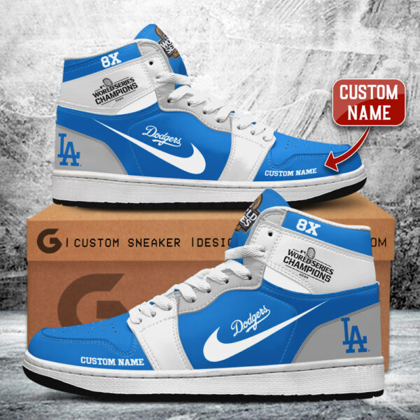 Tubopro Los Angeles Dodgers AJ1 High Sneakers Shoes For Men And Women