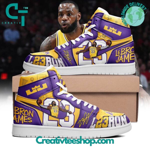 Tubopro Los Angeles Lakers AJ1 High Sneakers Shoes For Men And Women