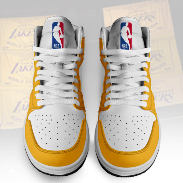 Tubopro Los Angeles Lakers AJ1 High Sneakers Shoes For Men And Women - Image 2