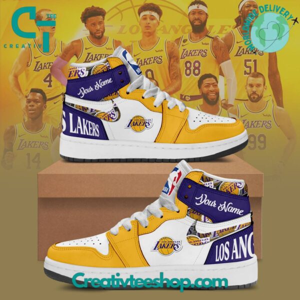 Tubopro Los Angeles Lakers AJ1 High Sneakers Shoes For Men And Women