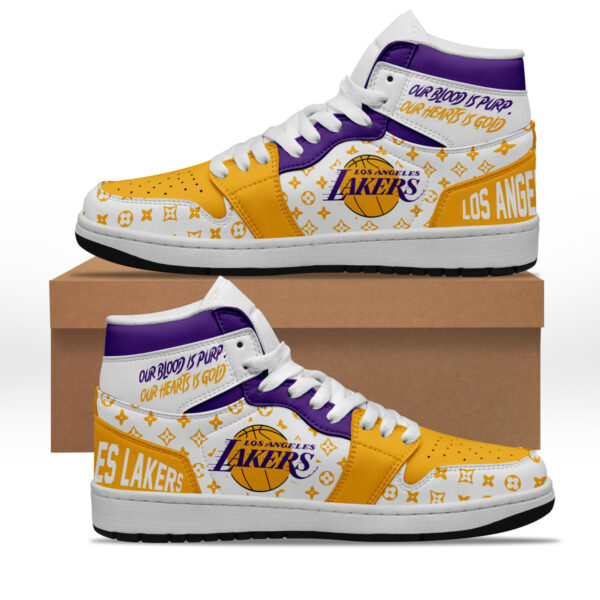 Tubopro Los Angeles Lakers AJ1 High Sneakers Shoes For Men And Women