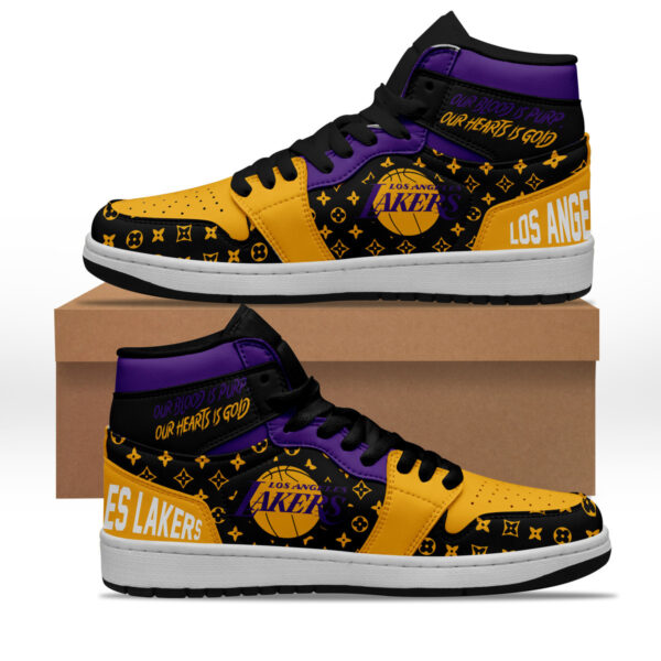Tubopro Los Angeles Lakers AJ1 High Sneakers Shoes For Men And Women