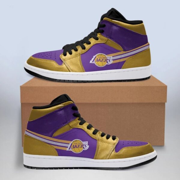 Tubopro Los Angeles Lakers NBA AJ1 High Sneakers Shoes For Men And Women