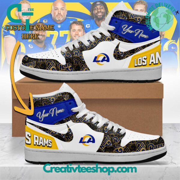 Tubopro Los Angeles Rams AJ1 High Sneakers Shoes For Men And Women