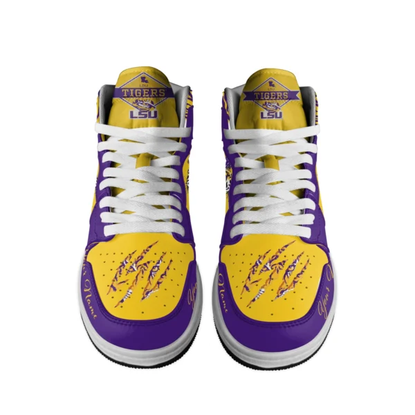Tubopro LSU Tigers AJ1 High Sneakers Shoes For Men And Women - Image 2