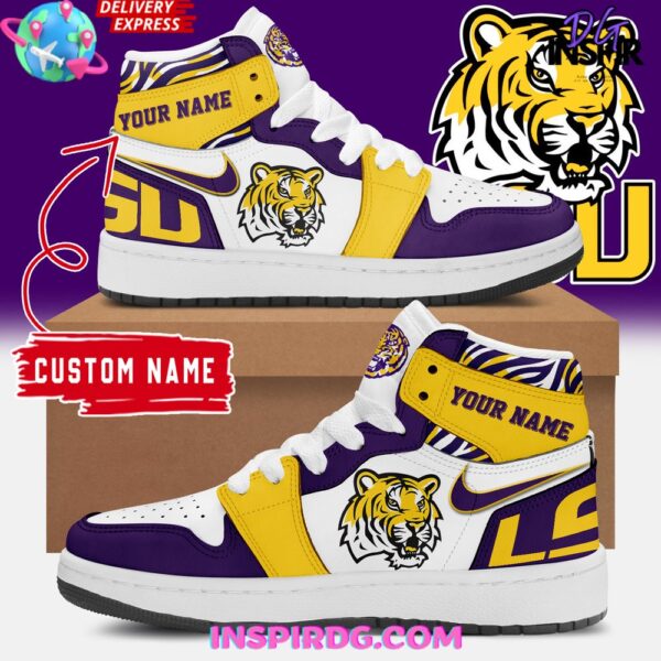 Tubopro LSU Tigers AJ1 High Sneakers Shoes For Men And Women