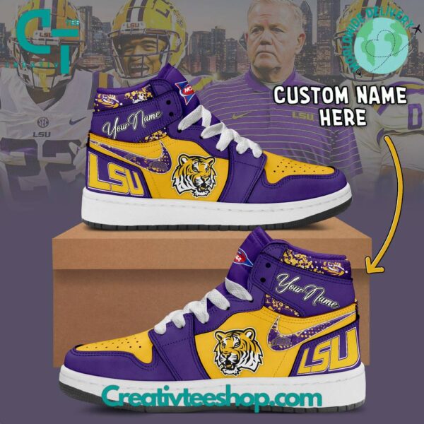 Tubopro LSU Tigers AJ1 High Sneakers Shoes For Men And Women