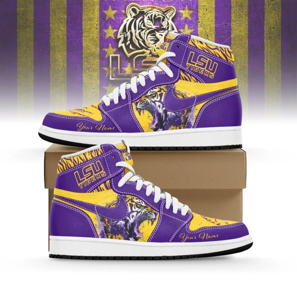 Tubopro LSU Tigers AJ1 High Sneakers Shoes For Men And Women