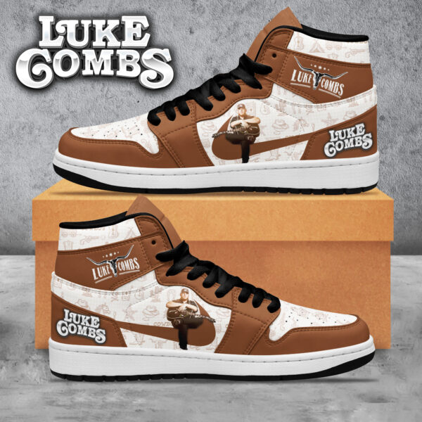 Tubopro Luke Combs AJ1 High Sneakers Shoes For Men And Women - Image 2